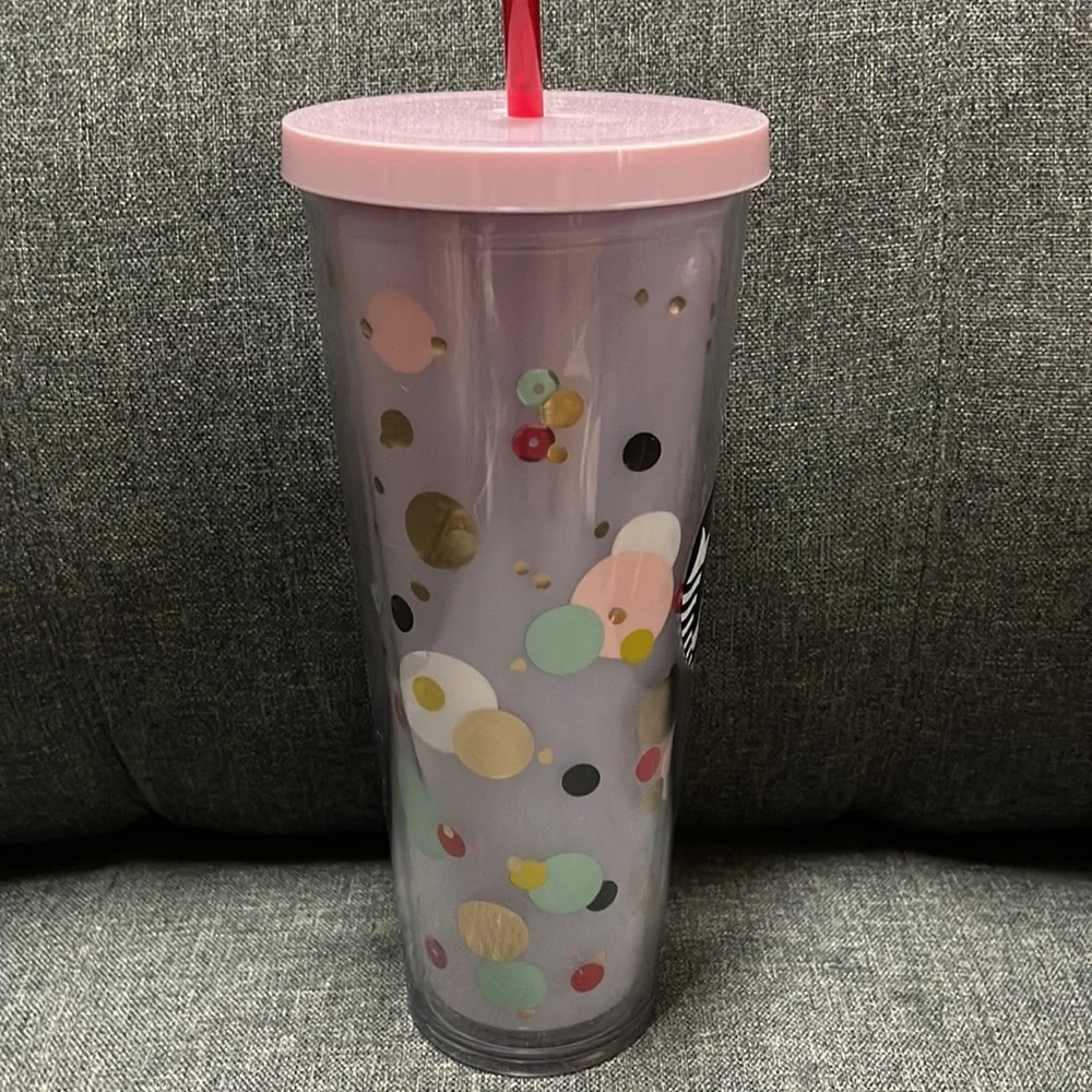 Starbucks Confetti Double Walled Be Joyful Tumbler with Straw